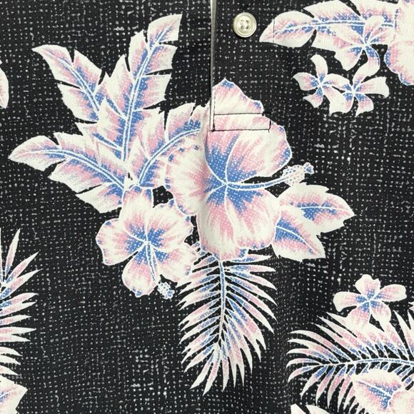 Chubbies Hawaiian Golf Polo Shirt Mens Small Black Pink Flamingos Short Floral - Picture 5 of 10